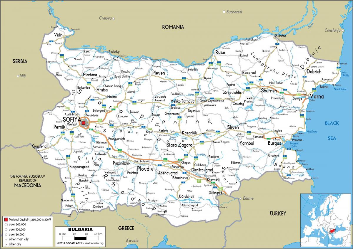 Mapa de conducción de Bulgaria